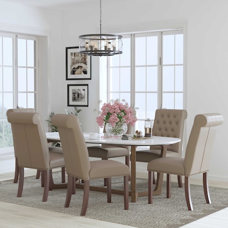 Flash Furniture 18.5 W, 27.5 L, 39.75 H 6-BT-P-BG-LEA-GG